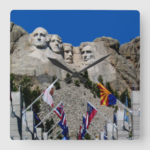 Mount Rushmore National Memorial South Dakota Quadratische Wanduhr