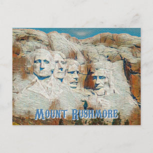 Mount Rushmore National Memorial stilisiert Postkarte