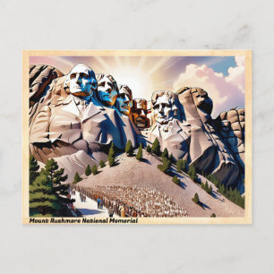 Mount Rushmore National Memorial Vintage auf Deuts Postkarte