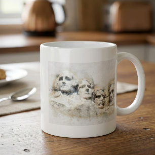 Mount Rushmore Präsidentschafts-Aquarell-Kunst Kaffeetasse