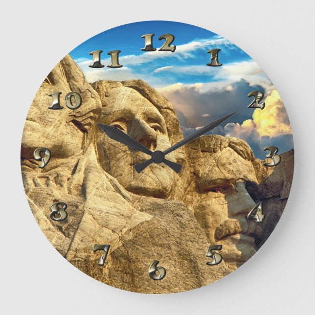 Mount Rushmore Presidential Große Wanduhr (Vorderseite)