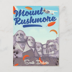 Mount Rushmore-Reiseplakat im Vintage-Stil. Postkarte