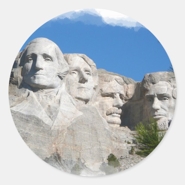 Mount Rushmore Runder Aufkleber (Vorderseite)