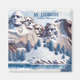 Mount Rushmore Schnee Weihnachten Magnet