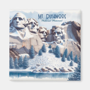 Mount Rushmore Schnee Weihnachten Magnet