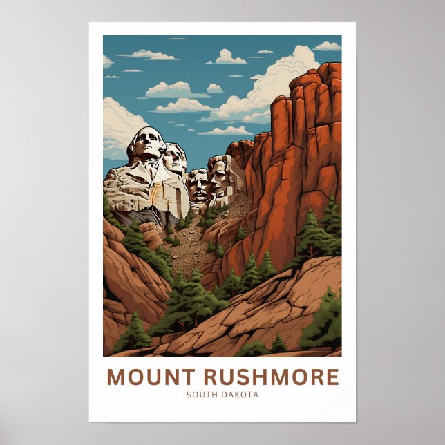 Mount Rushmore South Dakota Travel Print Poster (Vorne)