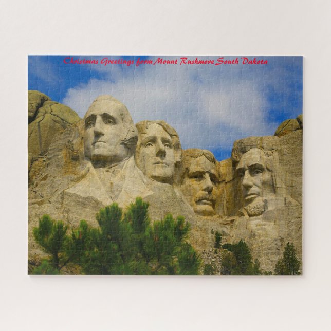 Mount Rushmore South Dakota.Weihnachtsgrüße Puzzle (Horizontal)