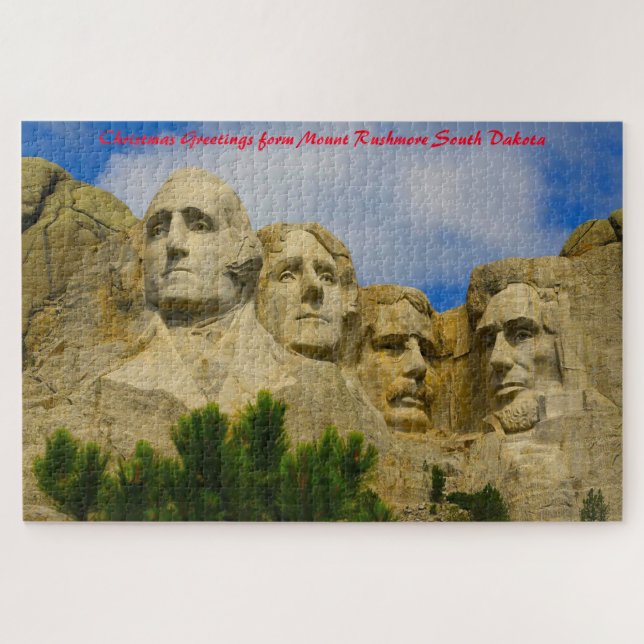 Mount Rushmore South Dakota.Weihnachtsgrüße Puzzle (Horizontal)