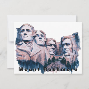 Mount Rushmore USA Reise Aquarell  Postkarte