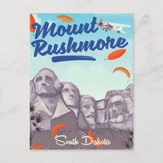 Mount Rushmore Vintag Style Reiseplakat. Postkarte (Vorderseite)