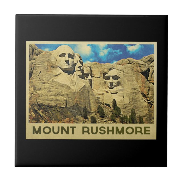 Mount Rushmore Vintage Fliese (Vorderseite)