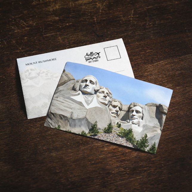 Mount Rushmore Wasserfarbe Postkarte (Von Creator hochgeladen)