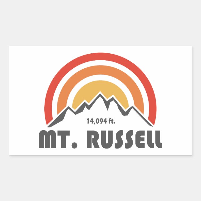 Mount Russell California Rechteckiger Aufkleber (Vorderseite)