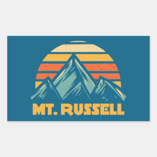 Mount Russell Kalifornien Retro Türkis Rechteckiger Aufkleber