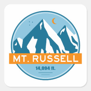 Mount Russell Kalifornien Sterne Mond Quadratischer Aufkleber
