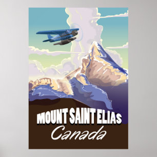 Mount Saint Elias Vintage Reiseplakat Poster
