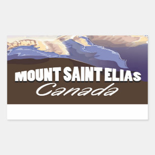 Mount Saint Elias Vintage Reiseplaner Rechteckiger Aufkleber