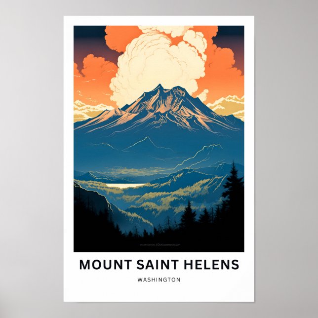 Mount Saint Helens Washington Travel Print Poster (Vorne)
