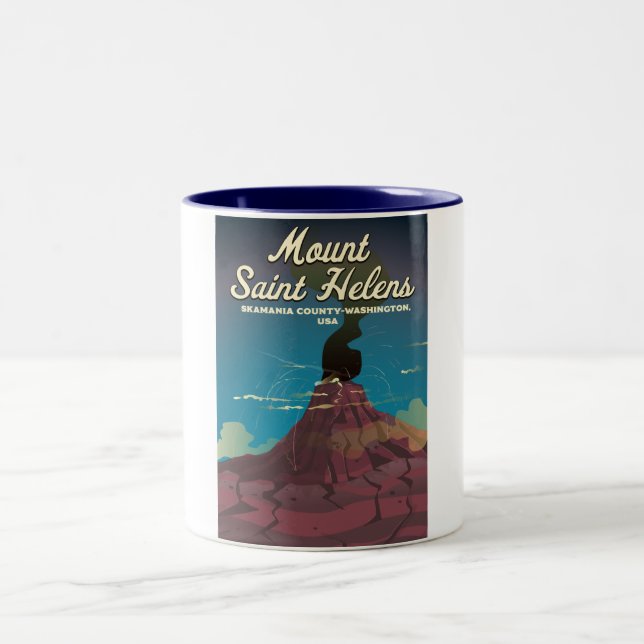 Mount Saint Helens Washington USA Zweifarbige Tasse (Mittel)