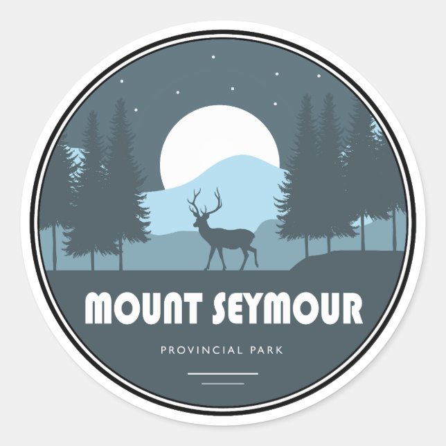 Mount Seymour Provincial Park Hirsche Runder Aufkleber (Vorderseite)