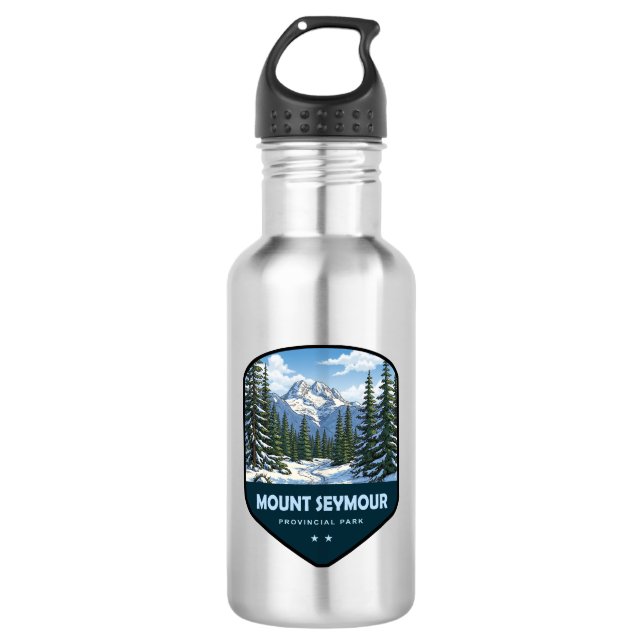 Mount Seymour Provincial Park Schild Edelstahlflasche (Vorderseite)