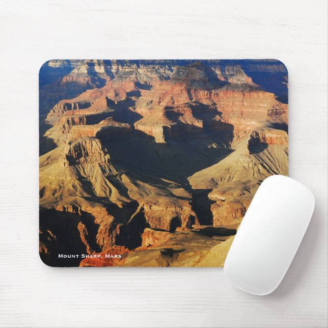 Mount Sharp auf dem Planeten Mars Foto Mousepad (Mit Mouse)