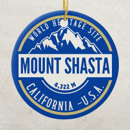 Mount Shasta California Mountain Landscape Keramik Ornament