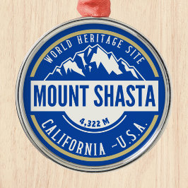Mount Shasta California Mountain Landscape Ornament Aus Metall