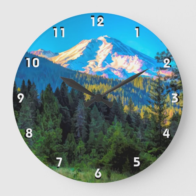 MOUNT SHASTA GROßE WANDUHR (Vorderseite)