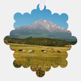 Mount Shasta Horse Herd Ornament Karte