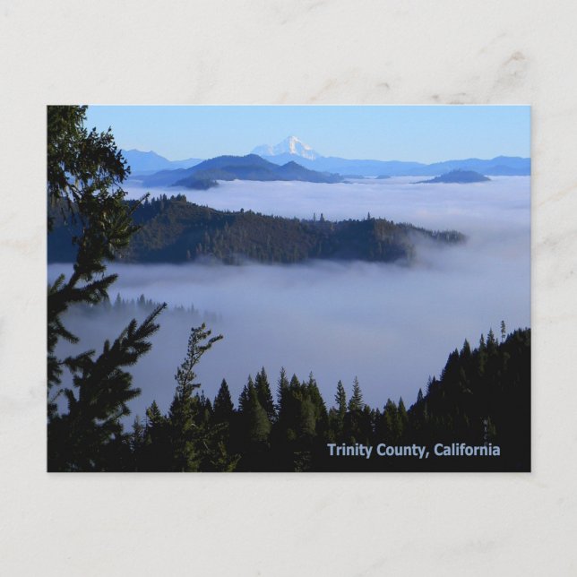 Mount Shasta jenseits des Nebel... Postkarte (Vorderseite)