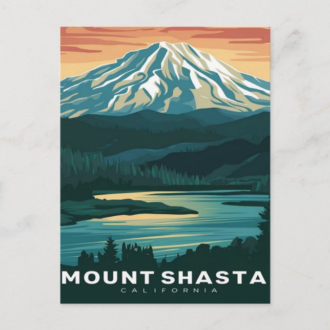 Mount Shasta Kalifornien Postkarte (Vorderseite)