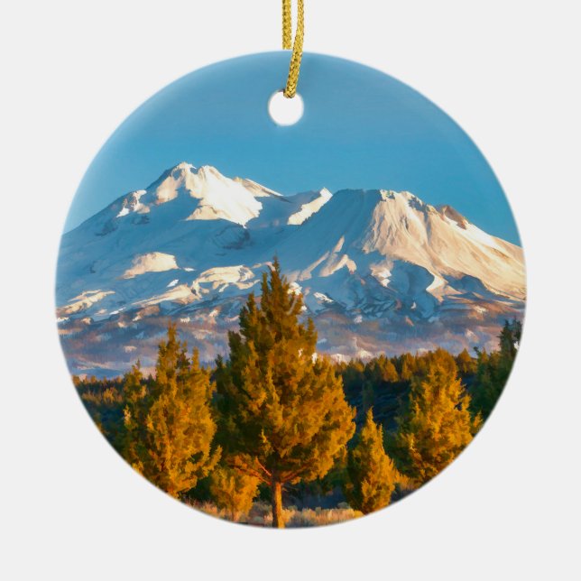 MOUNT SHASTA KERAMIK ORNAMENT (Vorne)