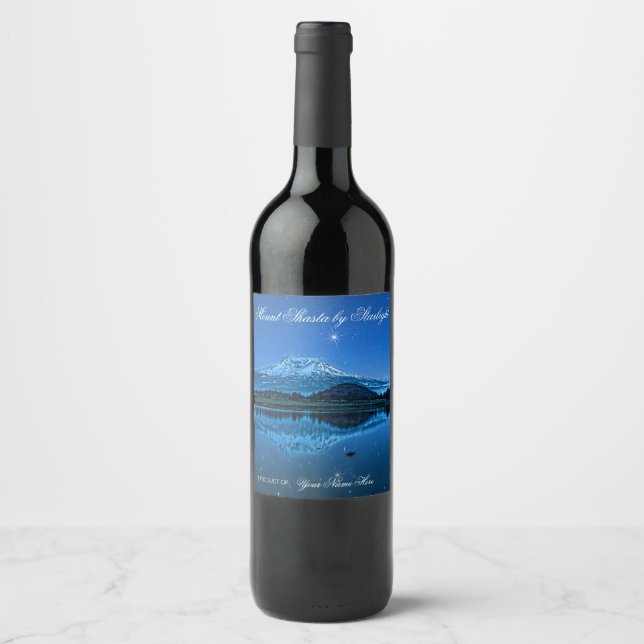 MOUNT SHASTA MIT STARLIGHT WEINETIKETT (Vorderseite)