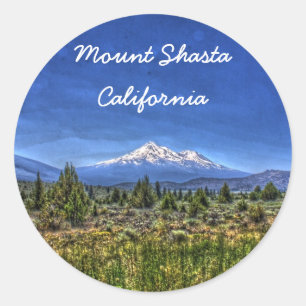 Mount Shasta Runder Aufkleber