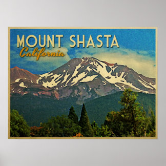 Mount Shasta Vintag Poster