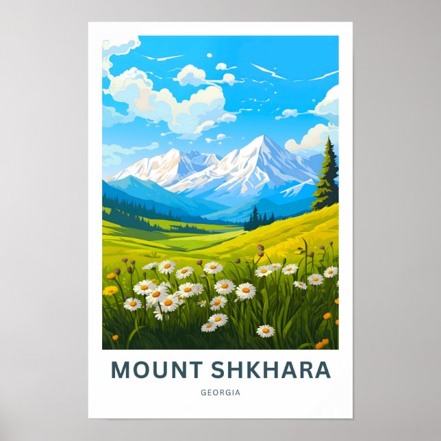 Mount Shkhara Georgia Travel Print Poster (Vorne)