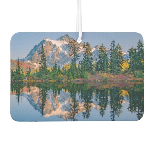 Mount Shuksan gespiegelt im Reflection Lake Autolufterfrischer (Vorderseite)
