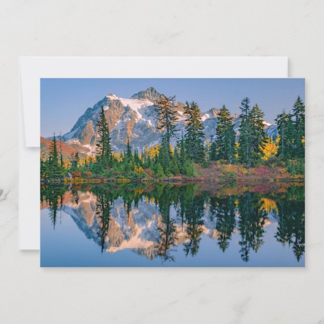 Mount Shuksan gespiegelt im Reflection Lake Dankeskarte (Vorderseite)