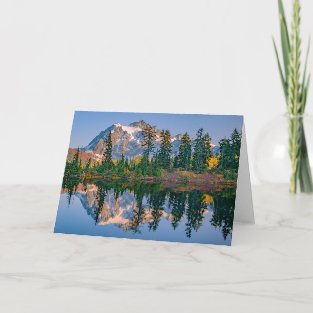 Mount Shuksan gespiegelt im Reflection Lake Karte (Vorderseite)