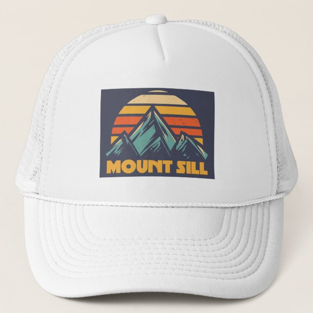 Mount Sill California Retro Türkis Truckerkappe (Vorderseite)