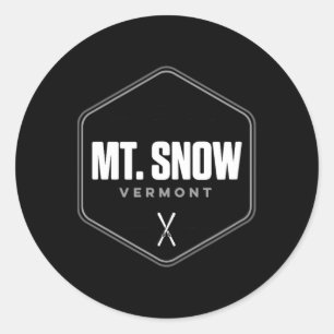 Mount Snow Vermont Grafik Skishirt Runder Aufkleber