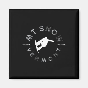 Mount Snow Vermont Grafik Vintage Snowboard T-Shir Magnet