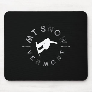 Mount Snow Vermont Grafik Vintage Snowboard T-Shir Mousepad