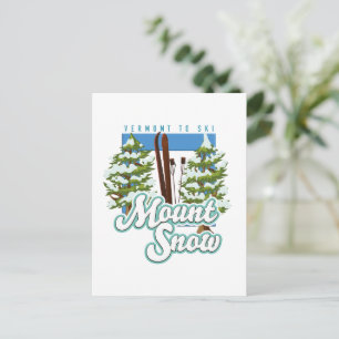 Mount Snow Vermont Ski-Logo. Postkarte
