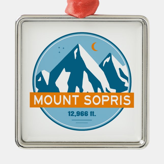 Mount Sopris Colorado Stars Moon Ornament Aus Metall (Vorne)