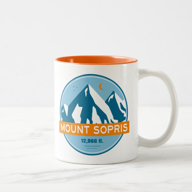 Mount Sopris Colorado Stars Moon Zweifarbige Tasse (Rechts)