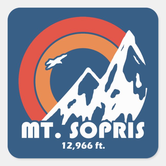Mount Sopris Sun Eagle Quadratischer Aufkleber (Vorderseite)