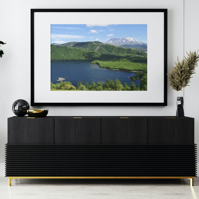 Mount St Helens Coldwater Lake Scenic Landscape Fotodruck (In Situ (Framed))