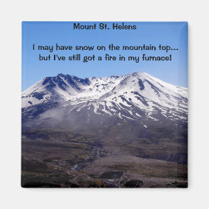Mount St. Helens Magnet mit Untertitel